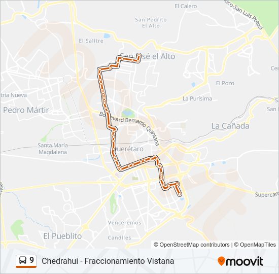 Mapa de 9 de autobús