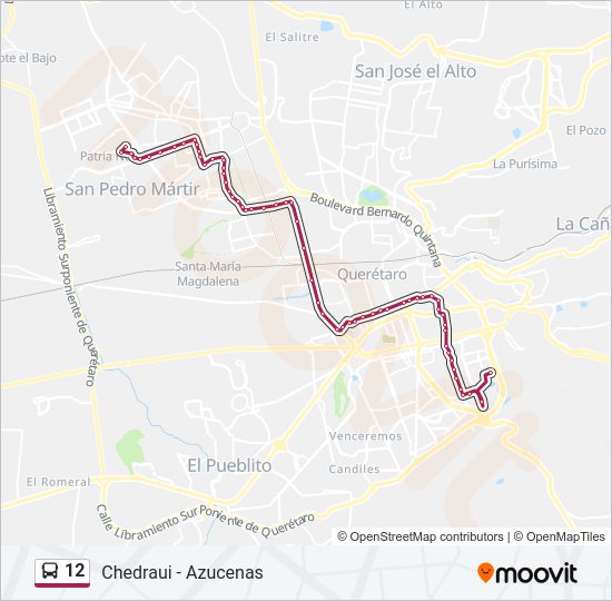 Mapa de 12 de autobús