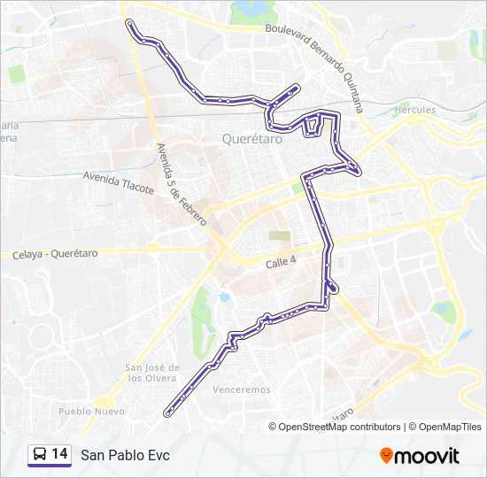 14 Bus Line Map