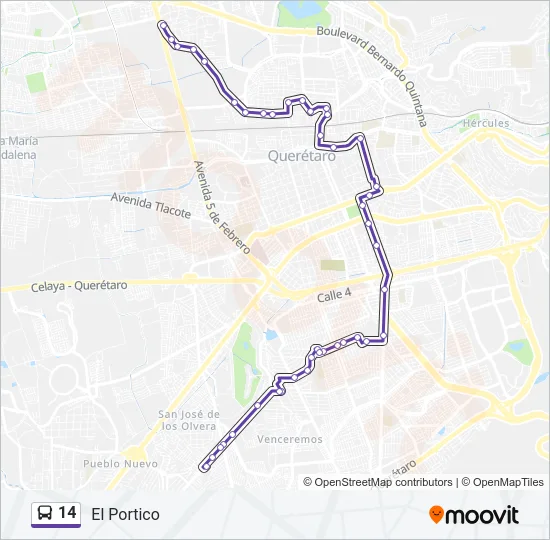 14 Bus Line Map