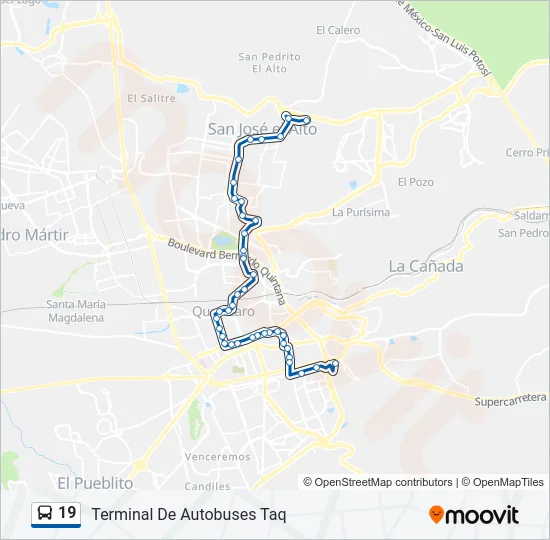 19 Bus Line Map