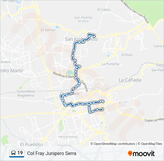 19 Bus Line Map