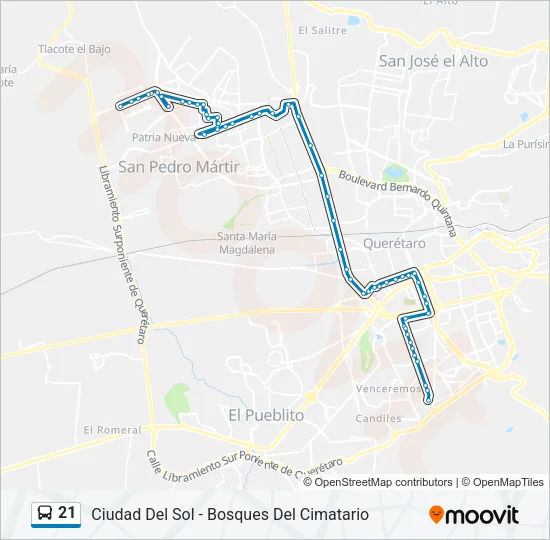 21 Bus Line Map