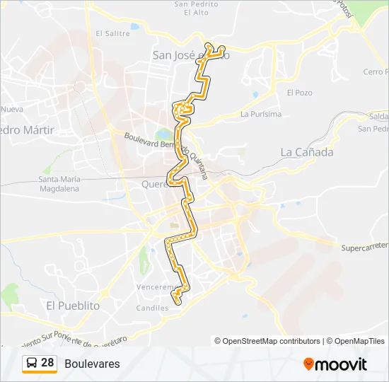 28 Bus Line Map