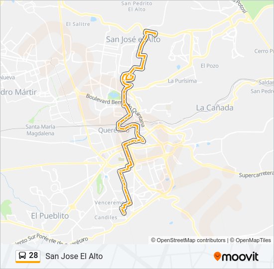 Mapa de 28 de autobús
