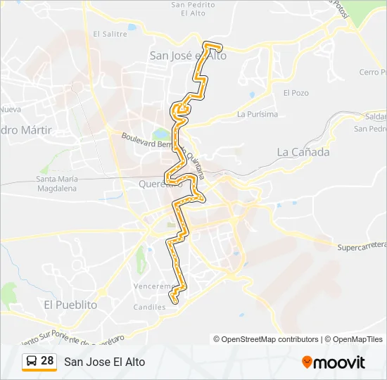 28 Bus Line Map