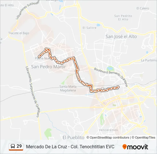 29 Bus Line Map