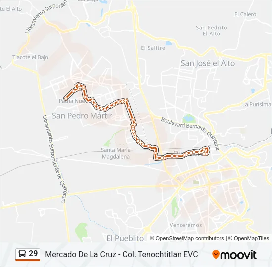 29 Bus Line Map