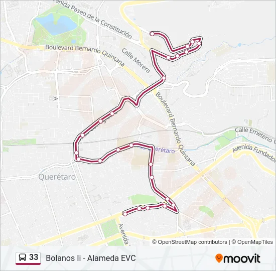33 Bus Line Map