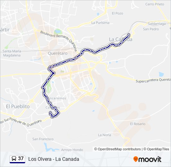 Mapa de 37 de autobús