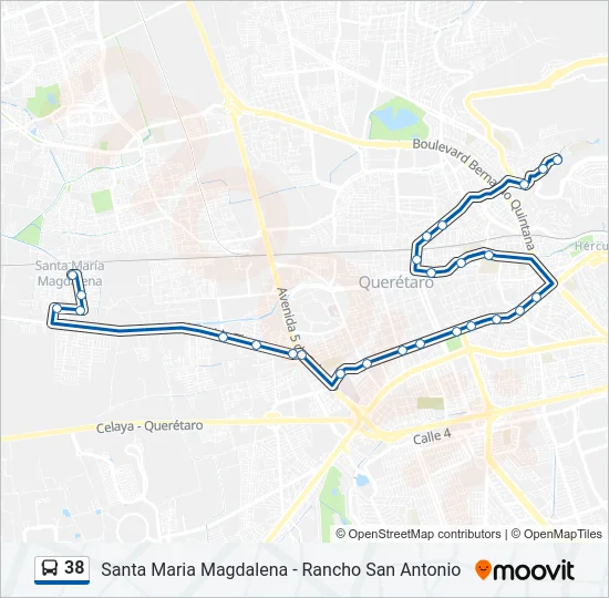 38 Bus Line Map