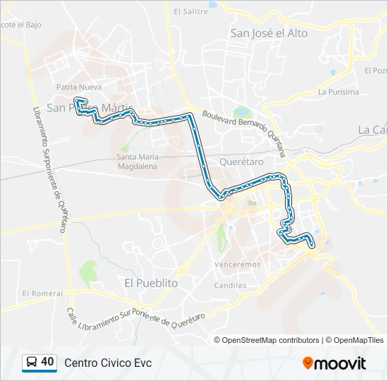 40 Bus Line Map