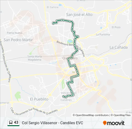 43 Bus Line Map