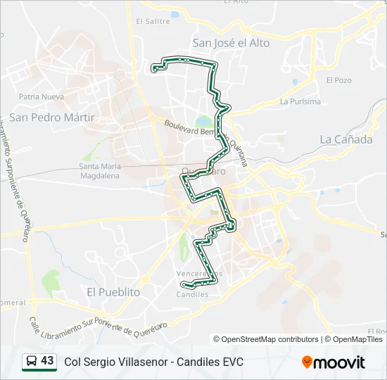 43 Bus Line Map