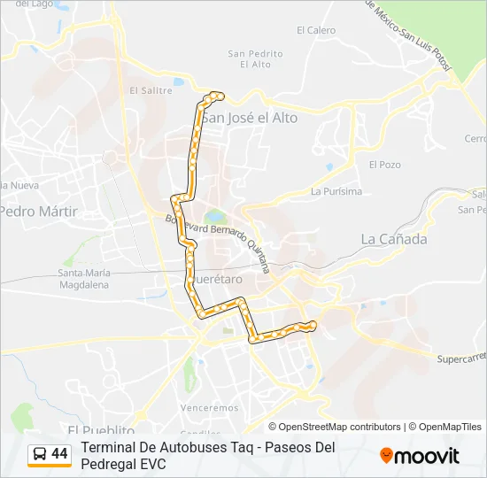 44 Bus Line Map