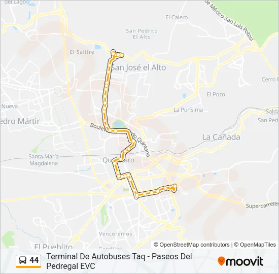 44 Bus Line Map