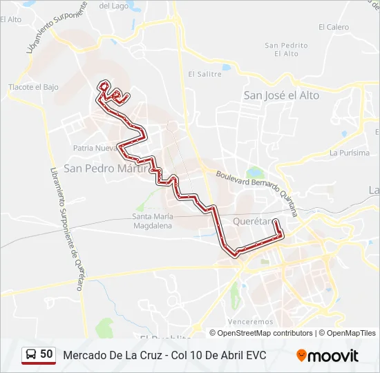 50 Bus Line Map