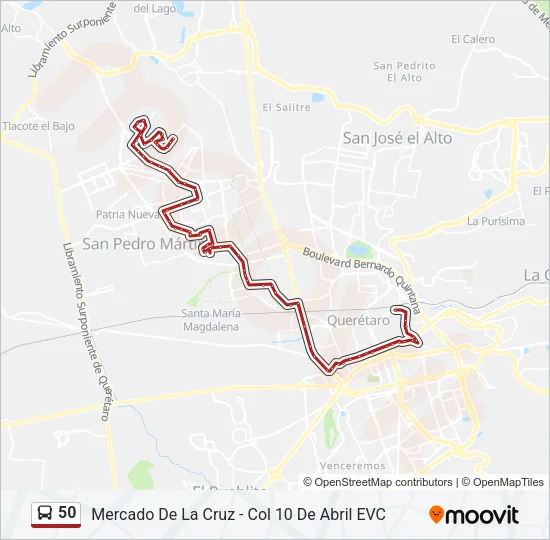 50 Bus Line Map