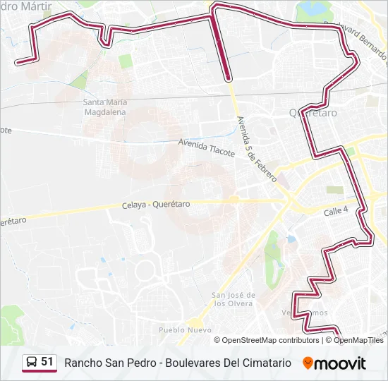 51 Bus Line Map