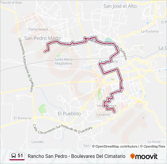 51 Bus Line Map