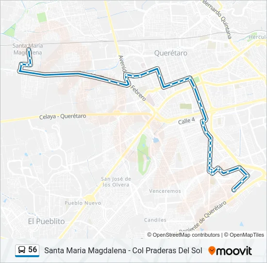 56 Bus Line Map