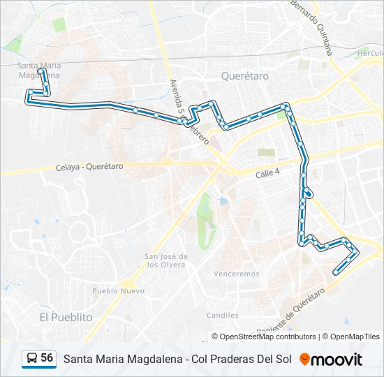 56 bus Line Map