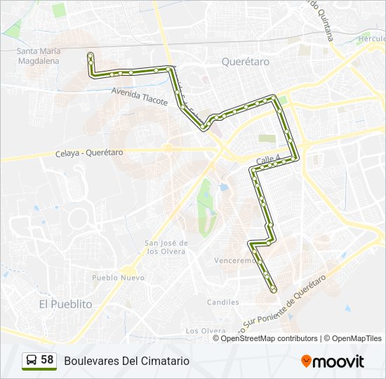 Mapa de 58 de autobús