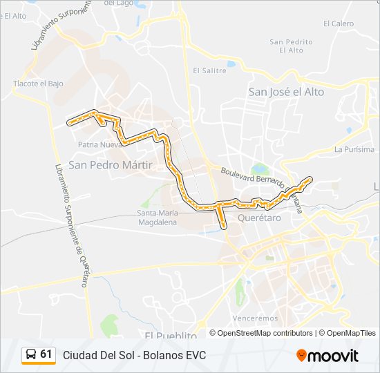 Mapa de 61 de autobús