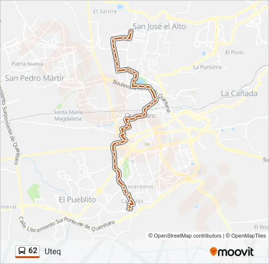 62 Bus Line Map