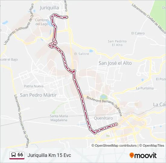 66 Bus Line Map
