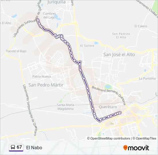67 Bus Line Map