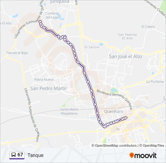 67 Bus Line Map