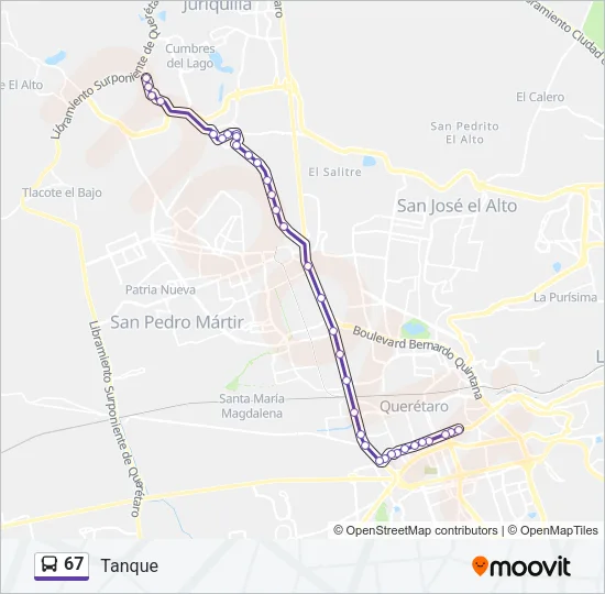 67 Bus Line Map
