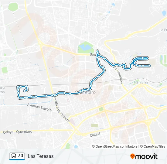 70 Bus Line Map