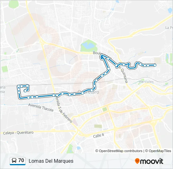 70 Bus Line Map