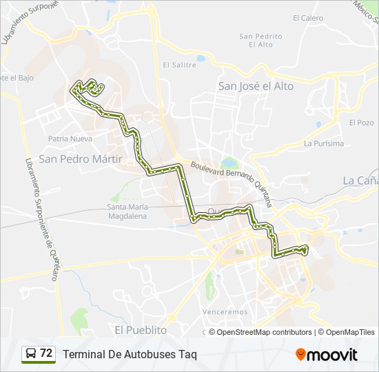 Mapa de 72 de autobús