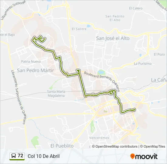 72 Bus Line Map