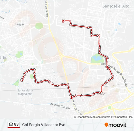83 Bus Line Map