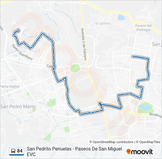 84 Bus Line Map
