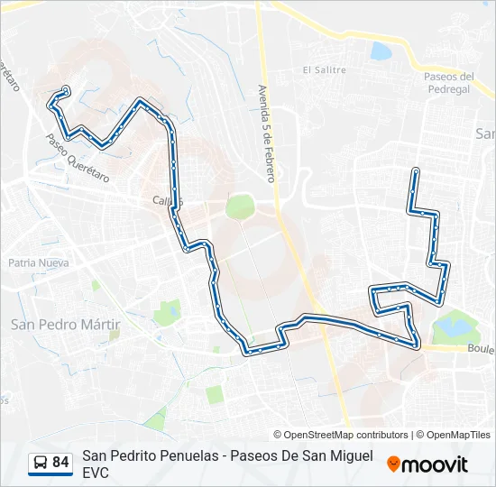 84 Bus Line Map