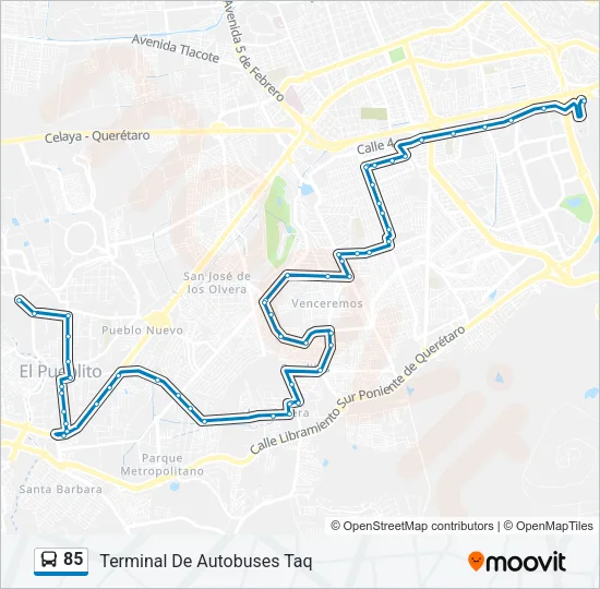 85 Bus Line Map