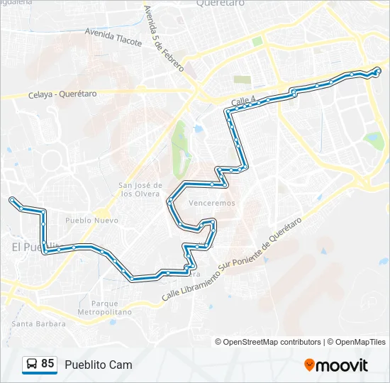 85 Bus Line Map