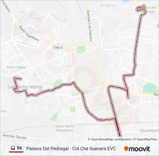 96 Bus Line Map