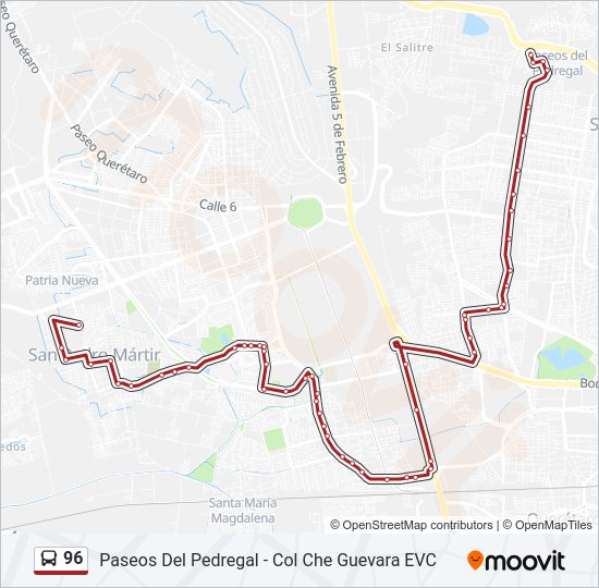 Mapa de 96 de autobús