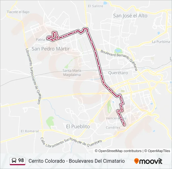 98 Bus Line Map