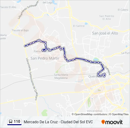 110 Bus Line Map