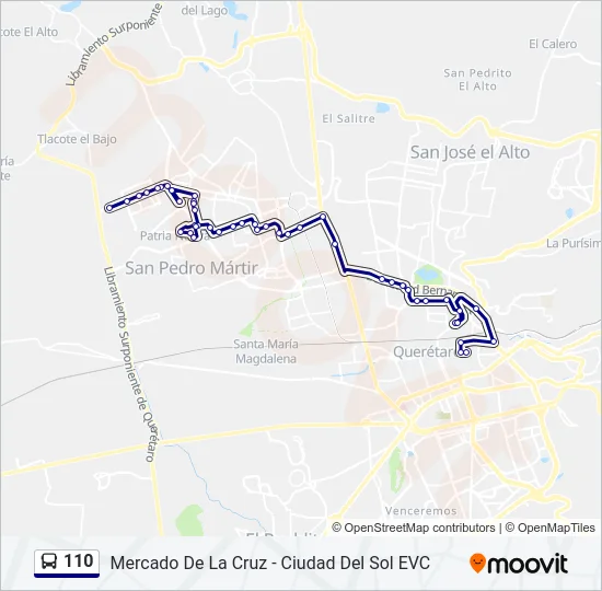 110 Bus Line Map