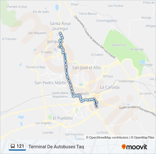 Mapa de 121 de autobús