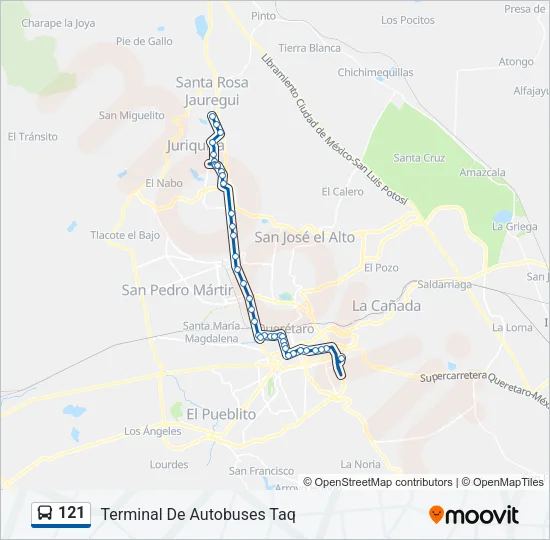 121 Bus Line Map