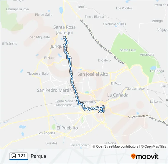 121 Bus Line Map